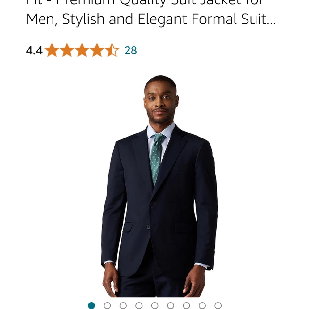 Classic Navy Two-Button Men's Suit Jacket